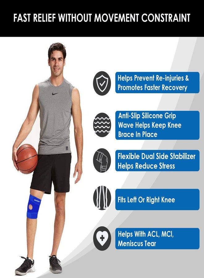 Orthotech OR-2131 Open Patella Knee Support with Stays (Large - X-Large, Blue) - Image 3