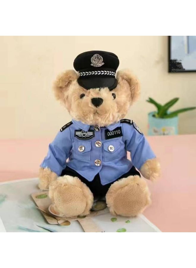 Police Bear Riding Suit Doll Traffic Police Bear Firefighter Promotional Gift Doll Special Police Plush Toy-Color:Brown Special Police Bear [in Stock]]-Height:42cm - Image 3