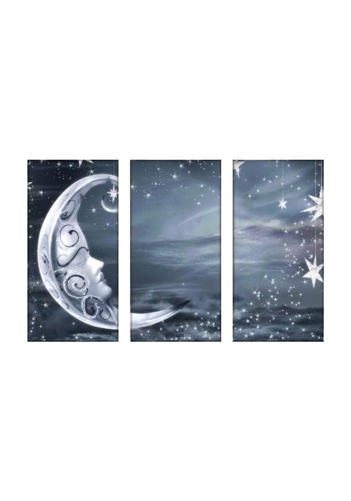 BPA 3-Piece Moon Themed Decorative Wall Painting Set - Image 1