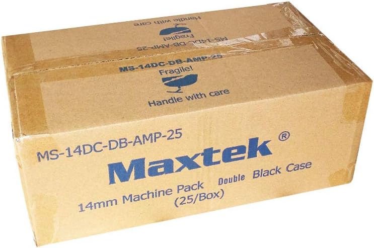 maxtek حافظة أقراص DVD مزدوجة سعة قياسية سوداء 14 مم من ماكستيك مع غلاف خارجي شفاف - عبوة 25 قطعة - Image 3