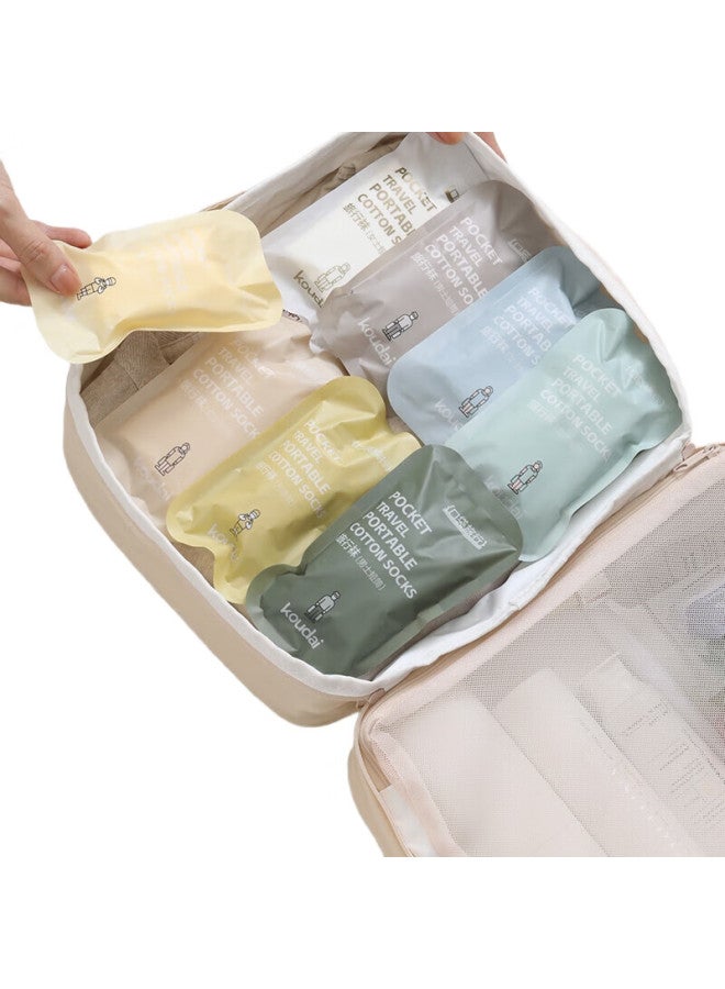 HINCLOUD Disposable Socks For Travel, Sweat-Absorbing, Breathable, Portable, No-Wash, Daily-Use, Children'S Colorful Short Socks, 7 Pairs - Image 3