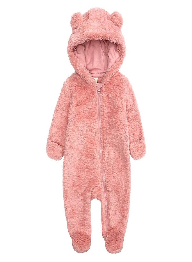 Curipeer Fleece Fall Winter Outfit Bodysuit Bear Fleece Bunting Footed Jumpsuit Rompers - Image 1