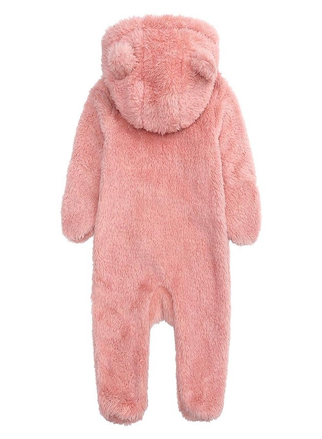 Curipeer Fleece Fall Winter Outfit Bodysuit Bear Fleece Bunting Footed Jumpsuit Rompers - Image 3