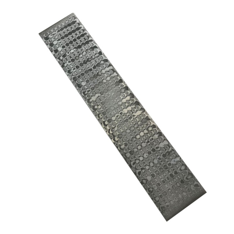 Damascus Steel Billet: Raindrop Pattern, High Density And Toughness, Unique Forged Pattern - DIY Cutter Making Bar for Knife Makers And DIY Enthusiasts - Image 1