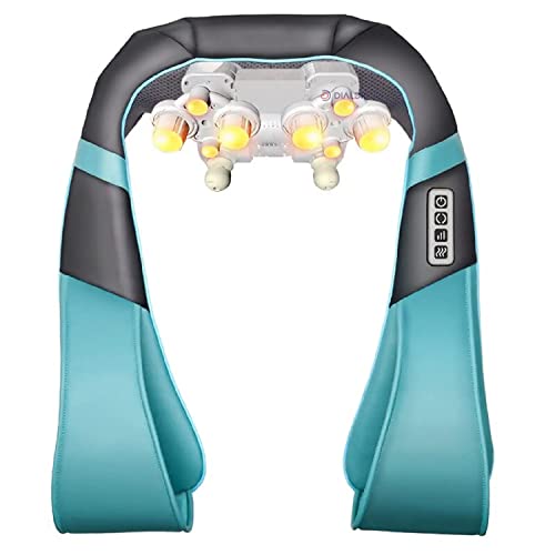 DIALDRCARE Neck and Shoulder Massager Shiatsu Machine Deep Tissue 3D Electric Kneading Pillow Massager for Muscle Pain Relief Home Car Use(Blue) - Image 1