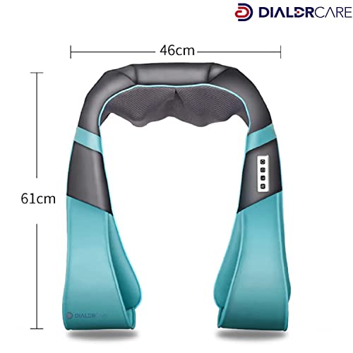DIALDRCARE Neck and Shoulder Massager Shiatsu Machine Deep Tissue 3D Electric Kneading Pillow Massager for Muscle Pain Relief Home Car Use(Blue) - Image 2