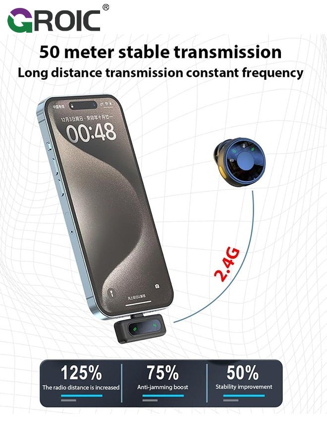 GROIC Microphone for TikTok Video Recording Microphone Youtube Podcast Microphone for iPhone 16, Vlogging Mic Wireless Lav Mic for iPhone 16 Pro Max, Content Creator Microphone  - Image 2