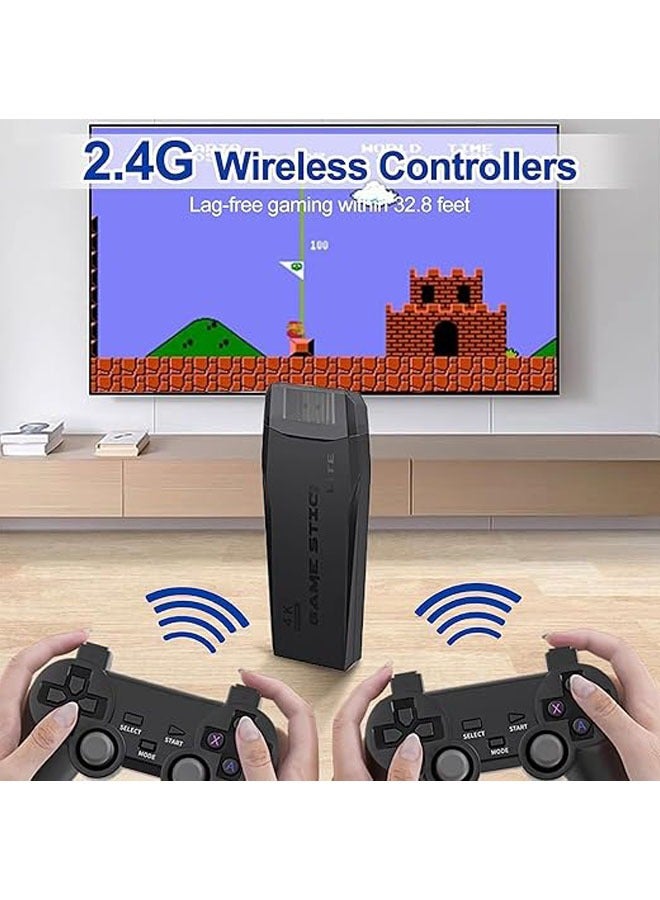 صندوق لعب فيديو للأطفال بتقنية Plug  Play وذاكرة 64 جيجابايت، يحتوي على ألعاب فيديو للأطفال بجودة 4K HD وألعاب كلاسيكية، مع وجود 15 ألف لعبة و9 محاكيات للألعاب. يتصل بالتلفزيون عبر مدخل HDMI. - Image 5