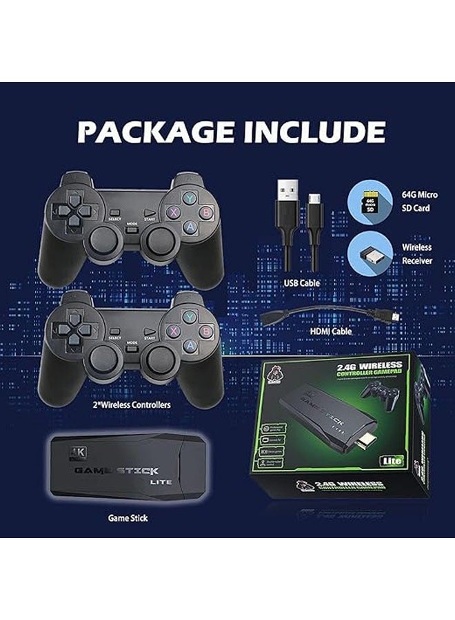 صندوق لعب فيديو للأطفال بتقنية Plug  Play وذاكرة 64 جيجابايت، يحتوي على ألعاب فيديو للأطفال بجودة 4K HD وألعاب كلاسيكية، مع وجود 15 ألف لعبة و9 محاكيات للألعاب. يتصل بالتلفزيون عبر مدخل HDMI. - Image 4