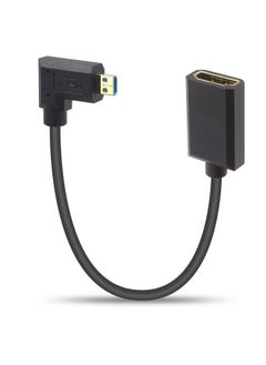 Duttek 90 Degree Micro Hdmi To Hdmi Cable 8K 60Hz Extreme Thin Right Angled Hdmi 2.1 Female To Micro Hdmi Male Extension Cable Transfer Rate Up To: 48Gps For Gopro Digital Camera. 1Ft 30Cm  - Image 1