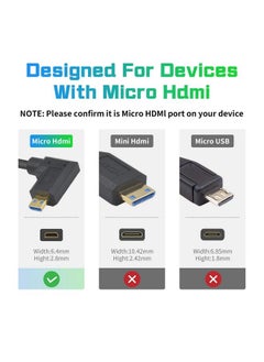 Duttek 90 Degree Micro Hdmi To Hdmi Cable 8K 60Hz Extreme Thin Right Angled Hdmi 2.1 Female To Micro Hdmi Male Extension Cable Transfer Rate Up To: 48Gps For Gopro Digital Camera. 1Ft 30Cm  - Image 5