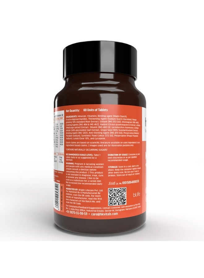 HEALTHKART هيلث كارت إتش كيه فيتالس متعدد الفيتامينات مع البروبيوتيك | للرجال والنساء | فيتامين سي، فيتامين ب، فيتامين د، والزنك، يدعم المناعة وصحة الأمعاء، 2 عدد، 120 كبسولة - Image 4