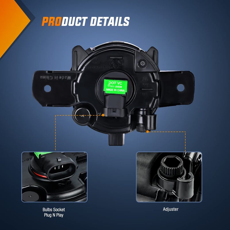 Nilight Fog Light Compatible with 2007 2008 2009 2010 2011 2012 2013 2014 2015 2016 2017 2018 2019 Nissan Altima Versa Note Maxima Pathfinder Infiniti QX60 M35 M45 G37 JX35 - Image 5