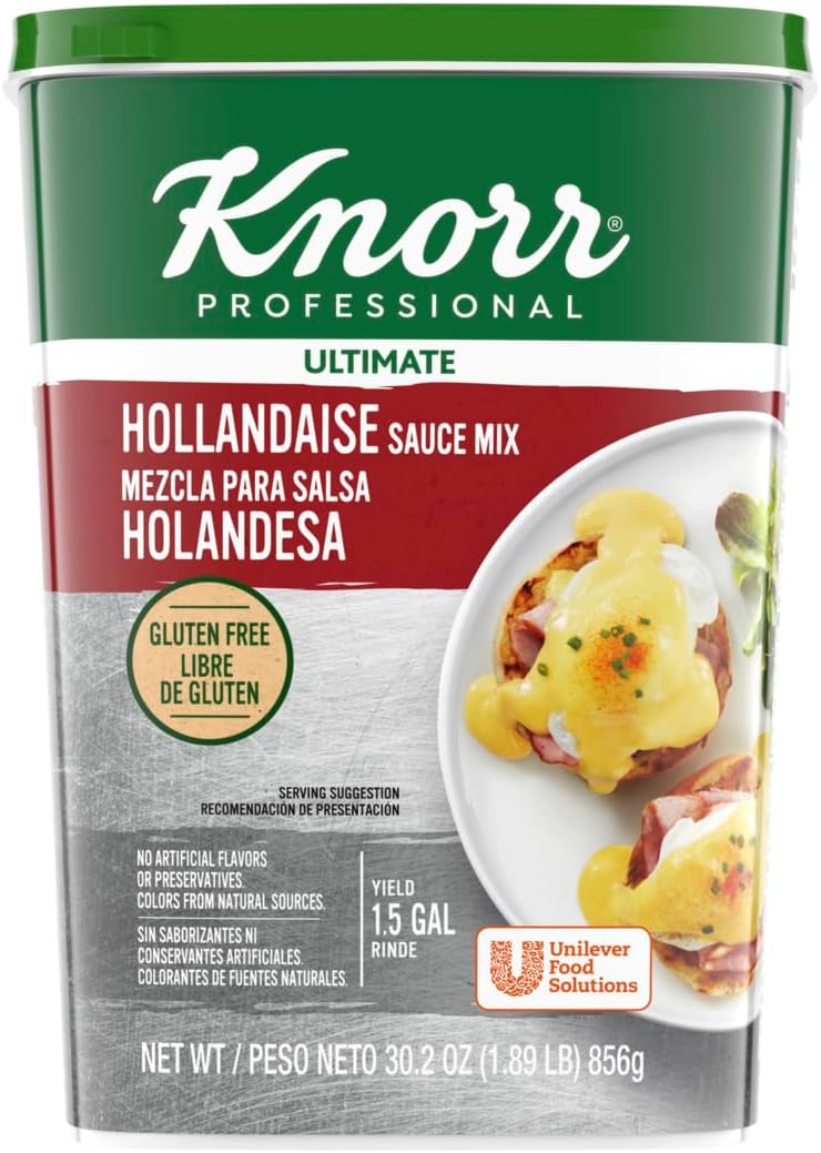 Knorr خلطة صلصة هولنديز النهائية من كنور بروفيشينال - نباتية، خالية من الجلوتين، بدون نكهات أو مواد حافظة صناعية، 30.2 أونصة، عبوة من 4 - Image 1