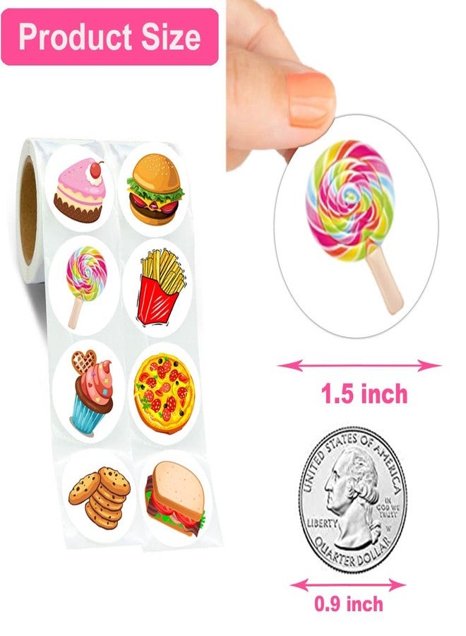 Hohamn 600Pcs Round Snack Stickers Roll 1.5 Inch Food Stickers for Kids Birthday Party Favors Teacher Reward Encouragement Motivational Stickers - Image 3