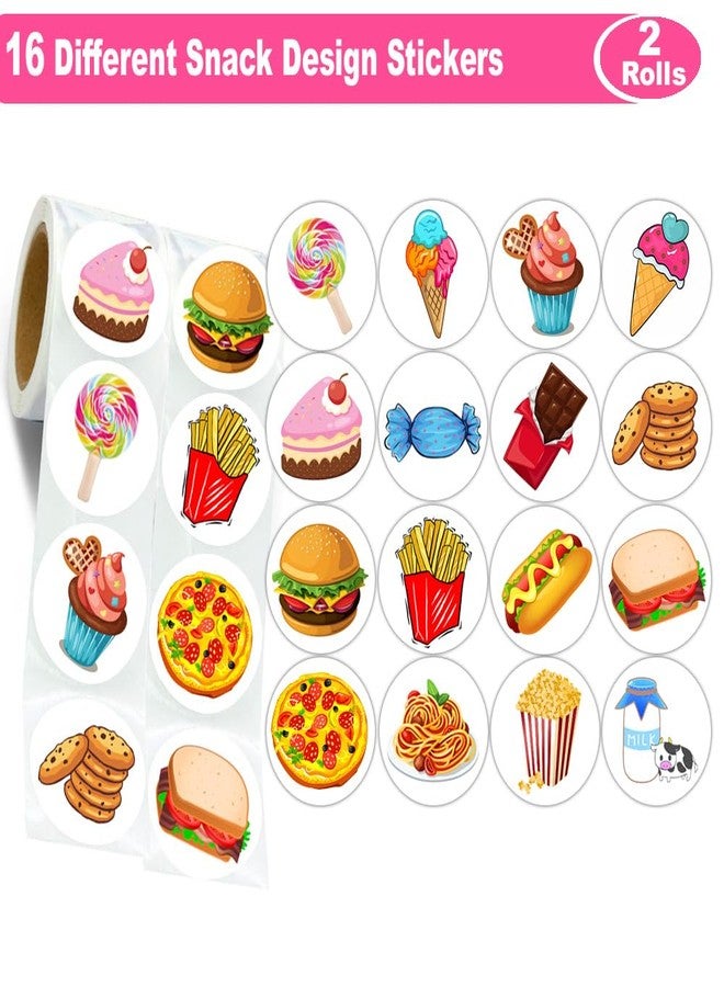 Hohamn 600Pcs Round Snack Stickers Roll 1.5 Inch Food Stickers for Kids Birthday Party Favors Teacher Reward Encouragement Motivational Stickers - Image 2