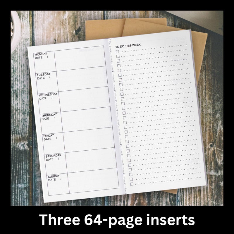 R|B RICCO BELLO RICCO BELLO Weekly To Do Undated Calendar Travelers Journal Refill, 8.25 x 4.25 inches (Set of 3) - Image 4