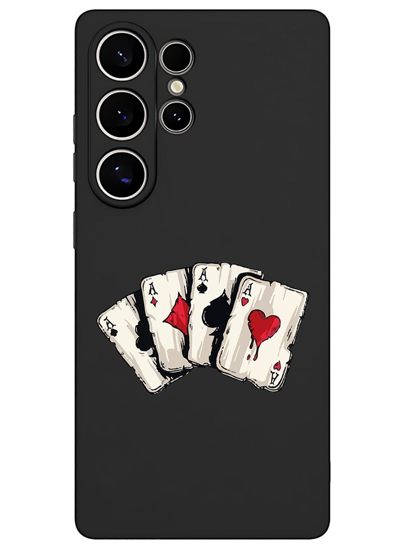 Theodor Protective Slim Fit Case Liquid Silicone Cover with Full Body Protection Anti-Scratch Shockproof Case For Samsung Galaxy S25 Ultra (Black) - aces 2  - Image 1