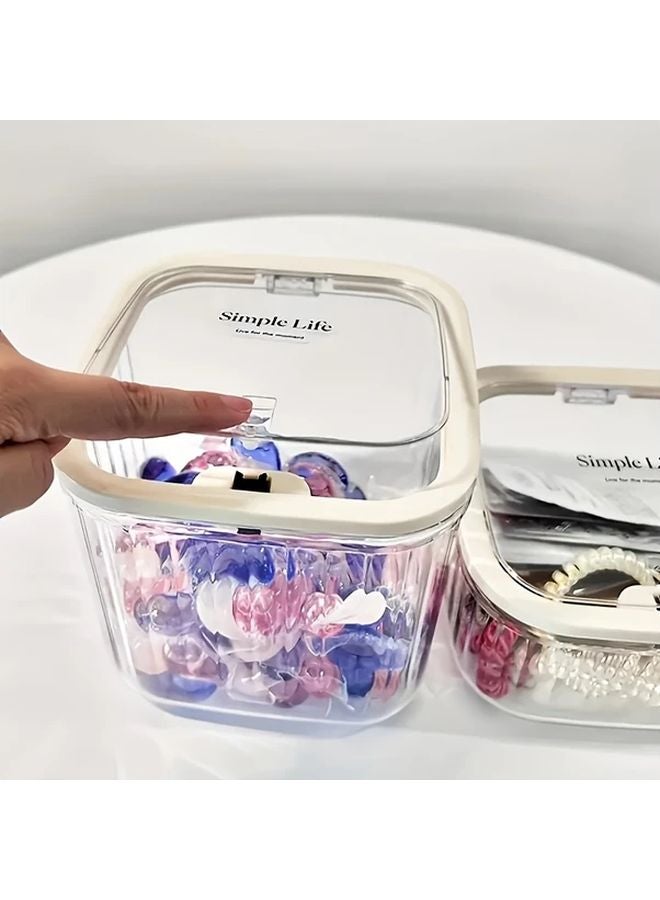 Large Capacity Transparent Laundry Detergent Beads Storage Container With Easy Pop Lid - Image 2