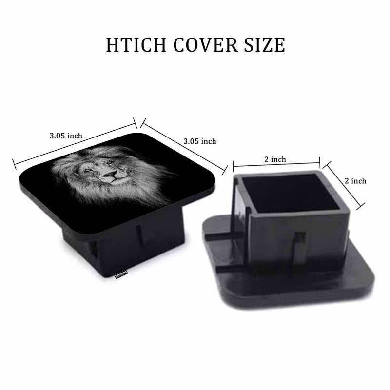Beabes Trailer Hitch Cover Plug Lion  African Animal Lion Head Trailer Hitch Cover Plug Cap Insert Fits 2"" Receivers Black Receiver Tube Hitch Plug for RVs SUVs and Cars - Image 2