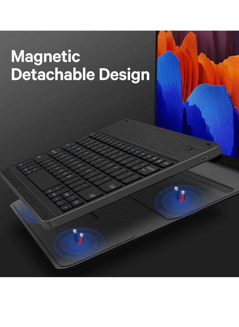 vesus Galaxy Tab S8+, S7 FE, S7+ Case with Keyboard, Wireless Detachable, Type-C Rechargeable, PU Leather Stand Cover, Case with Keyboard for Tab S7 Plus 12.4" 2020, Tab S7 FE 2021, Tab S8 Plus 2022 - Image 3