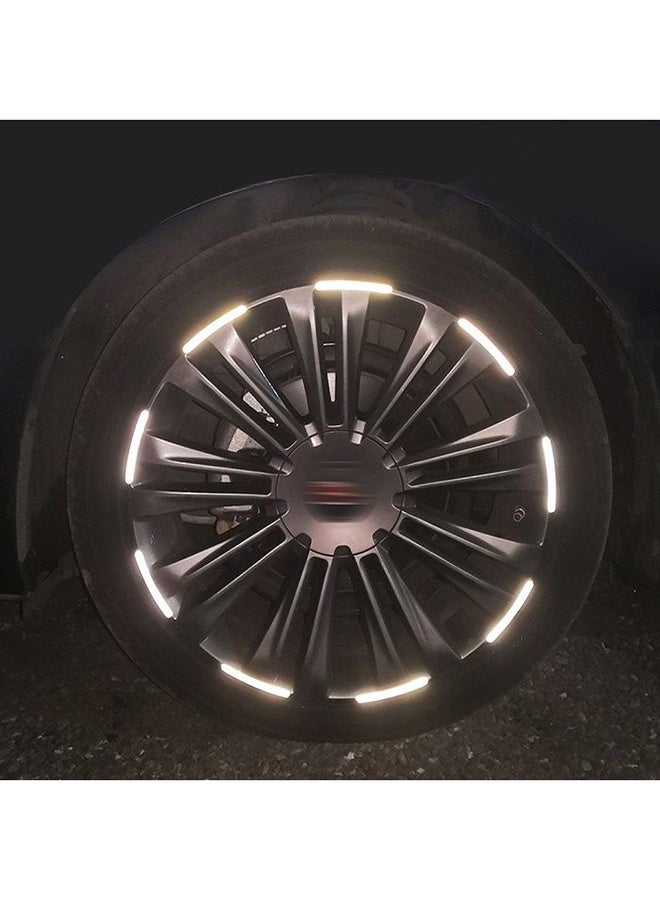yalilai 40 PCS Car Wheel Hub Reflective Sticker Night Driving Safety Warning Strip, Glow in The Dark Car Wheel Rim Tape Reflective Stripes Decals Stickers,Car Decoration green - Image 3