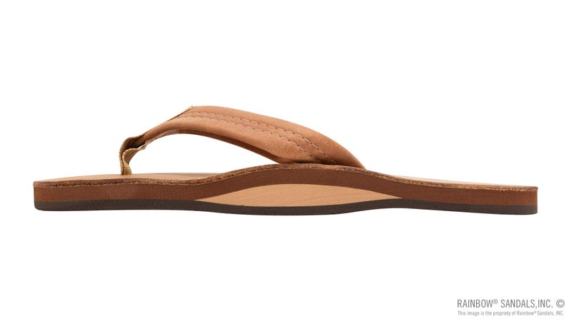 Rainbow Sandals Mens Luxury Leather - Single Layer Arch Support, Buckskin, Mens size S / 7.5-8.5 - Image 2