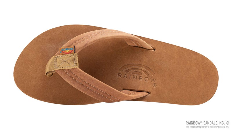 Rainbow Sandals Mens Luxury Leather - Single Layer Arch Support, Buckskin, Mens size S / 7.5-8.5 - Image 3