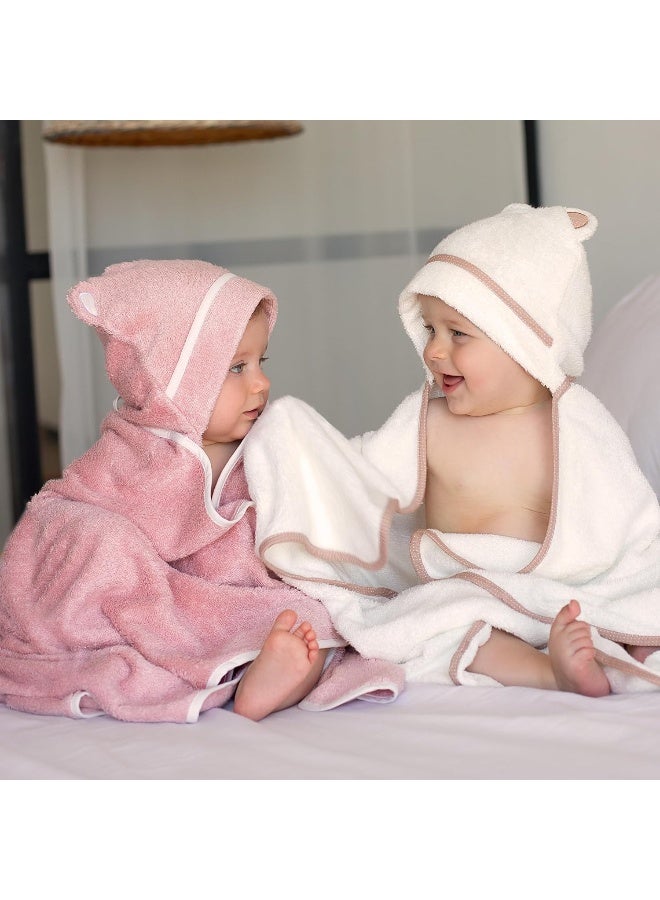 Warm Cuddles Premium Baby Bath Towel - Rayon Made from Bamboo Hooded Baby Towels - Newborn Baby Towel with Hood - Large Hooded Towel for Newborn Infant Boy Girl (White) - Image 5
