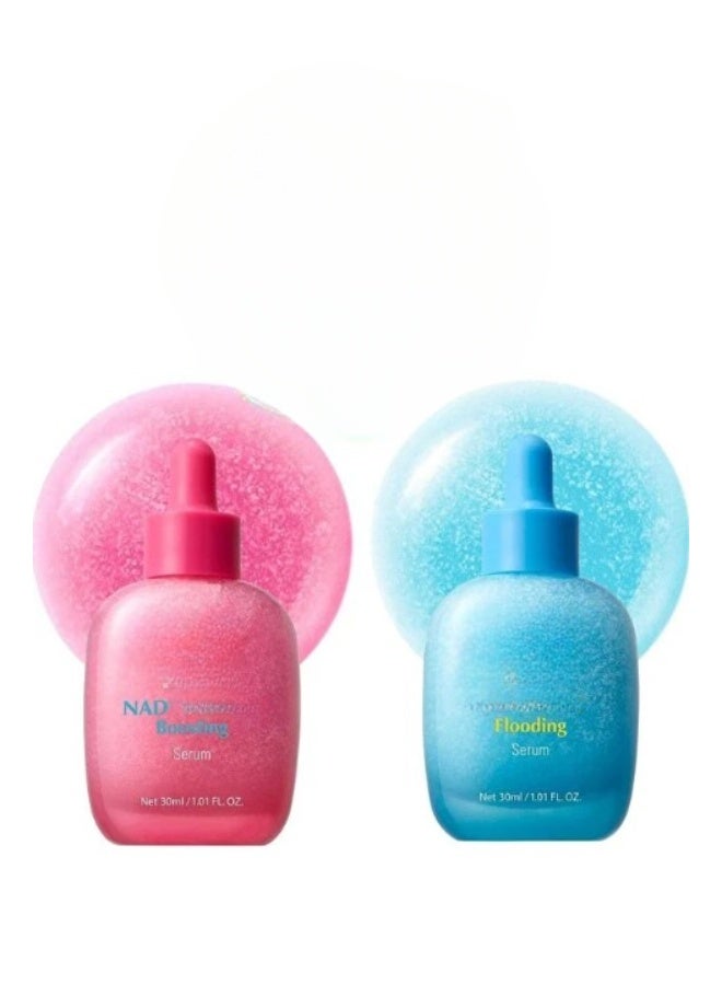مجموعة سيروم ثنائية 2 × 30 مل - سيروم ترطيب البشرة بببتيد NAD+ والهيالتوين
