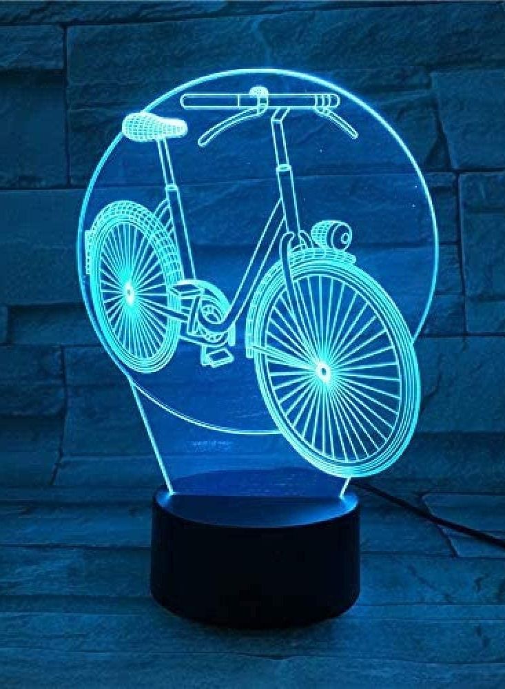 althiqahkey 3D LED Multicolor Night Light Big Wheel Bike USB Kids Boy Children Colorful Atmosphere Lamp Touch Control Christmas Xmas Gift - Image 4