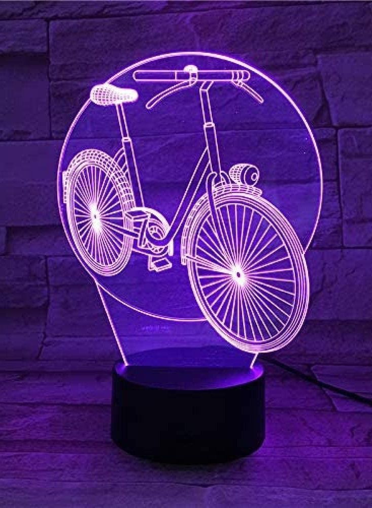 althiqahkey 3D LED Multicolor Night Light Big Wheel Bike USB Kids Boy Children Colorful Atmosphere Lamp Touch Control Christmas Xmas Gift - Image 2