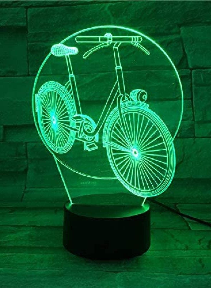 althiqahkey 3D LED Multicolor Night Light Big Wheel Bike USB Kids Boy Children Colorful Atmosphere Lamp Touch Control Christmas Xmas Gift - Image 3