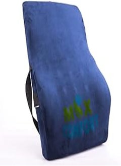 American Memory Foam Lumbar Back Support Pillow for Lower Pain Relief for Offices, Cars and Home - Blue