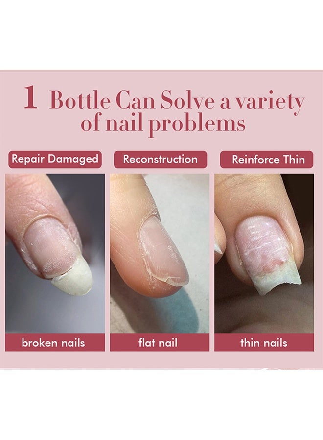 UR SUGAR Base Gel, Nail Gel Polish, Nude Pink Fiber Glass Rubber Base Gel Nail Polish for Repair Broken Nails StrengthenerGel Base Coat Brush On Building Gel - Image 4