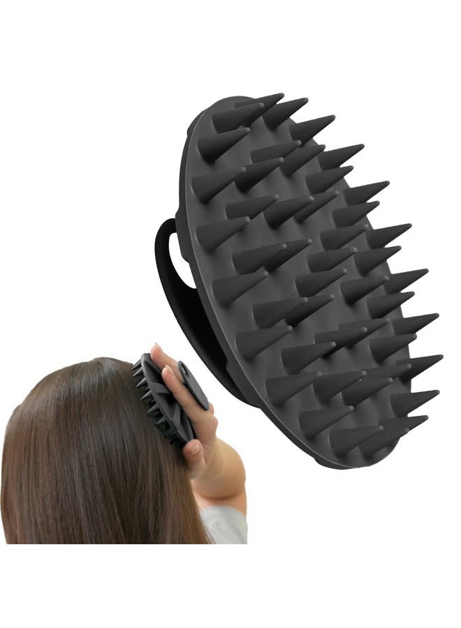 Innerneed Scalp Care Massager Shampoo Brush, Wet & Dry Manual Head Scrubber Hair Washing, Soft Silicone Bristles, for Hair Growth, Dandruff Removal, Comfortable for All Hair Types (Black) - Image 1