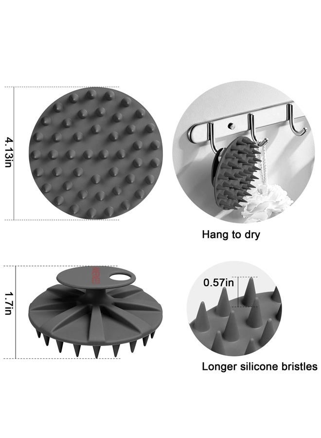 Innerneed Scalp Care Massager Shampoo Brush, Wet & Dry Manual Head Scrubber Hair Washing, Soft Silicone Bristles, for Hair Growth, Dandruff Removal, Comfortable for All Hair Types (Black) - Image 2
