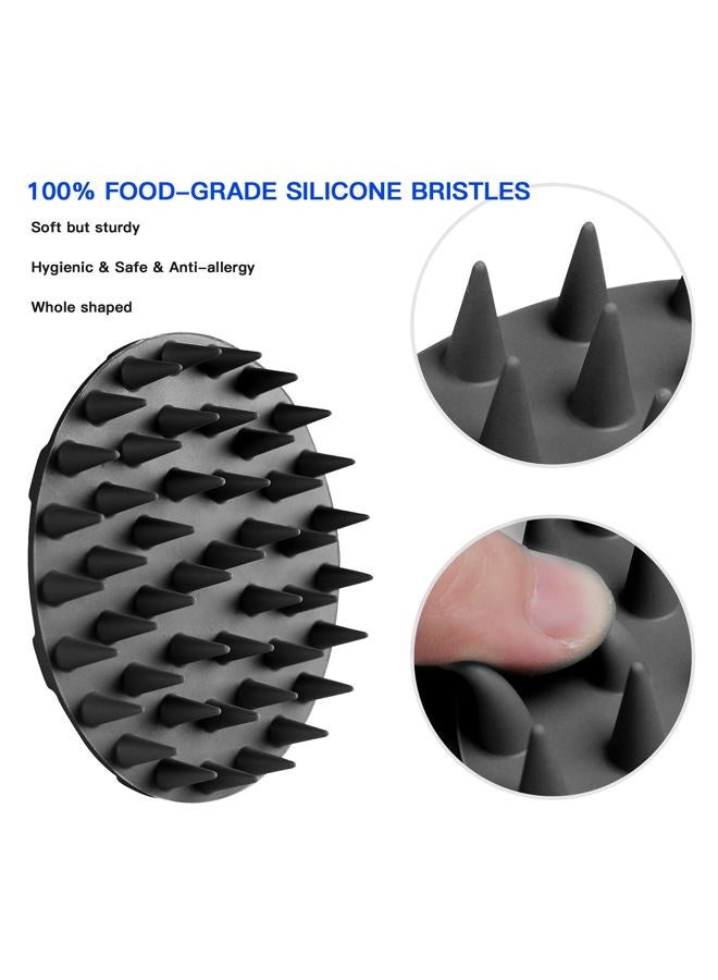 Innerneed Scalp Care Massager Shampoo Brush, Wet & Dry Manual Head Scrubber Hair Washing, Soft Silicone Bristles, for Hair Growth, Dandruff Removal, Comfortable for All Hair Types (Black) - Image 3