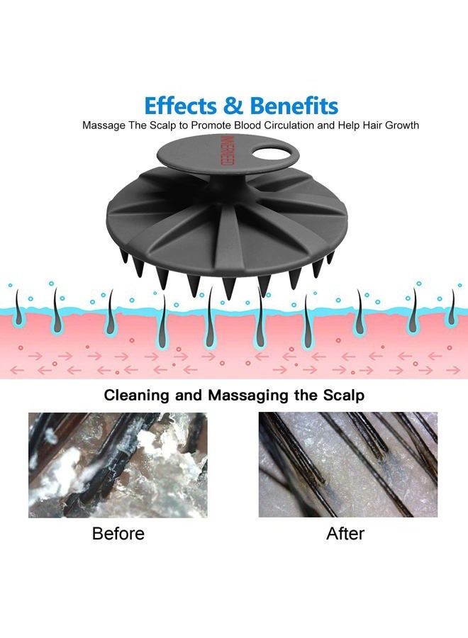 Innerneed Scalp Care Massager Shampoo Brush, Wet & Dry Manual Head Scrubber Hair Washing, Soft Silicone Bristles, for Hair Growth, Dandruff Removal, Comfortable for All Hair Types (Black) - Image 4