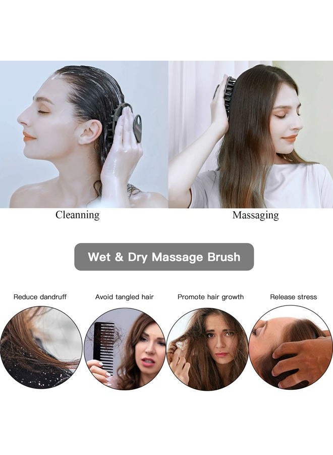 Innerneed Scalp Care Massager Shampoo Brush, Wet & Dry Manual Head Scrubber Hair Washing, Soft Silicone Bristles, for Hair Growth, Dandruff Removal, Comfortable for All Hair Types (Black) - Image 5