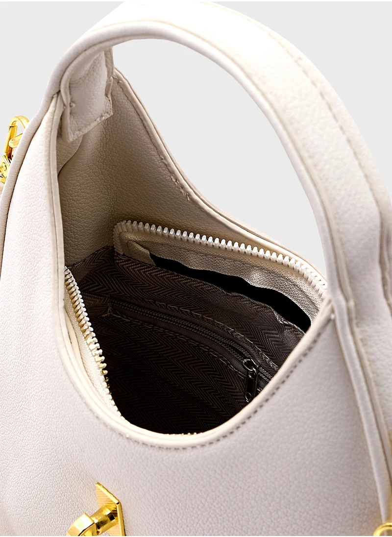 ELLA Satchel Bag With Metal Trim Detail