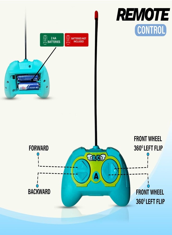 NHR 360° Rotating Stunt RC Car for Kids and Children, Remote Control Rechargeable Car with Lights, Music, 180° Flips, 360° Spins, Durable Indoor & Outdoor Toy for Ages 3+ (Blue) - Image 5