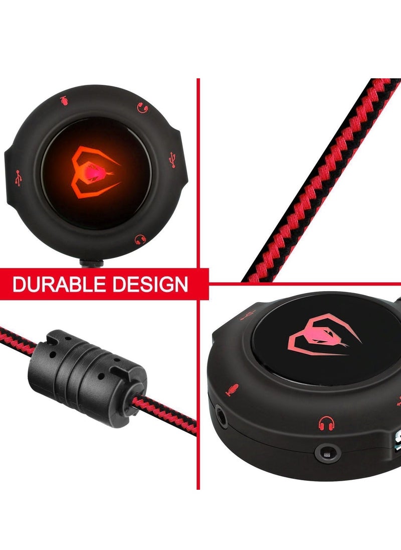 Beexcellent - GM-280 External USB 2.0 Sound Card HUB HIFI 3D Surround Sound Audio Adapter with 3.5mm Jack, Microphone Jack, USB HUB for PC, Laptop, MAC, Compatible with Windows, Vista, Mac IOS (Red) - Image 1