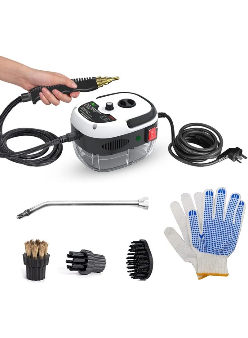 توبي منظف ​​بخاري محمول باليد بقوة ٢٥٠٠ واط من توبي - آلة تنظيف عالية الضغط بدرجة حرارة عالية مع رؤوس فرشاة وقفازات للمطبخ والأثاث والحمام والسيارة - Image 1