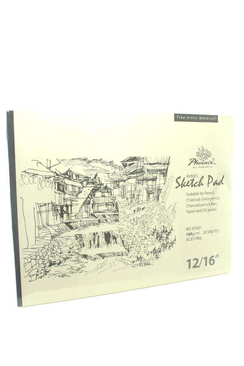 فينيكس لوحة رسم ١٦٠ جرامًا للمتر المربع، بيضاء، ١٢ × ١٦ بوصة، ٢٠ ورقة