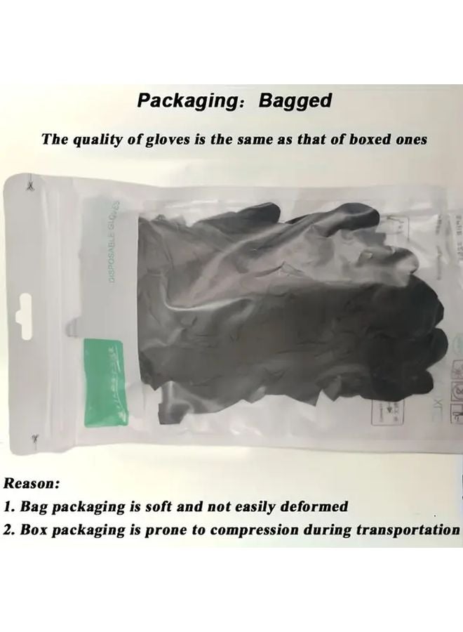 Heavy Duty Black Nitrile Gloves Non Slip Textured Disposable Size M 20pcs - Image 1