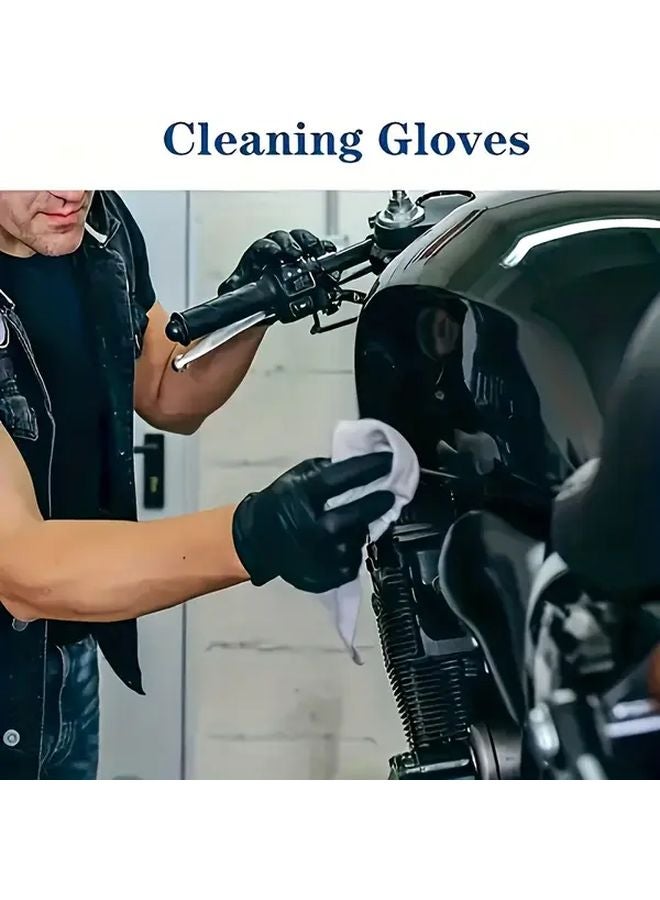 Heavy Duty Black Nitrile Gloves Non Slip Textured Disposable Size M 20pcs - Image 3