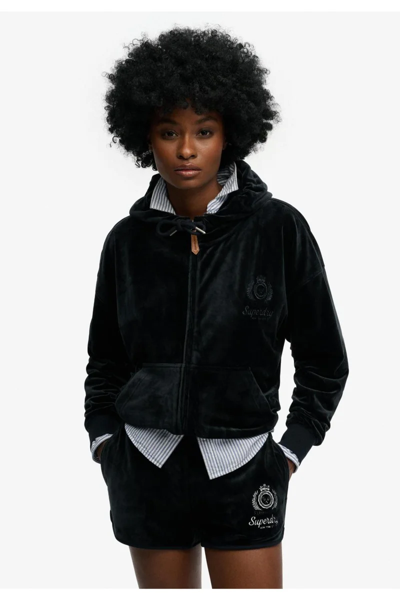 سوبر دراي Country Club Velour Zip Hoodie