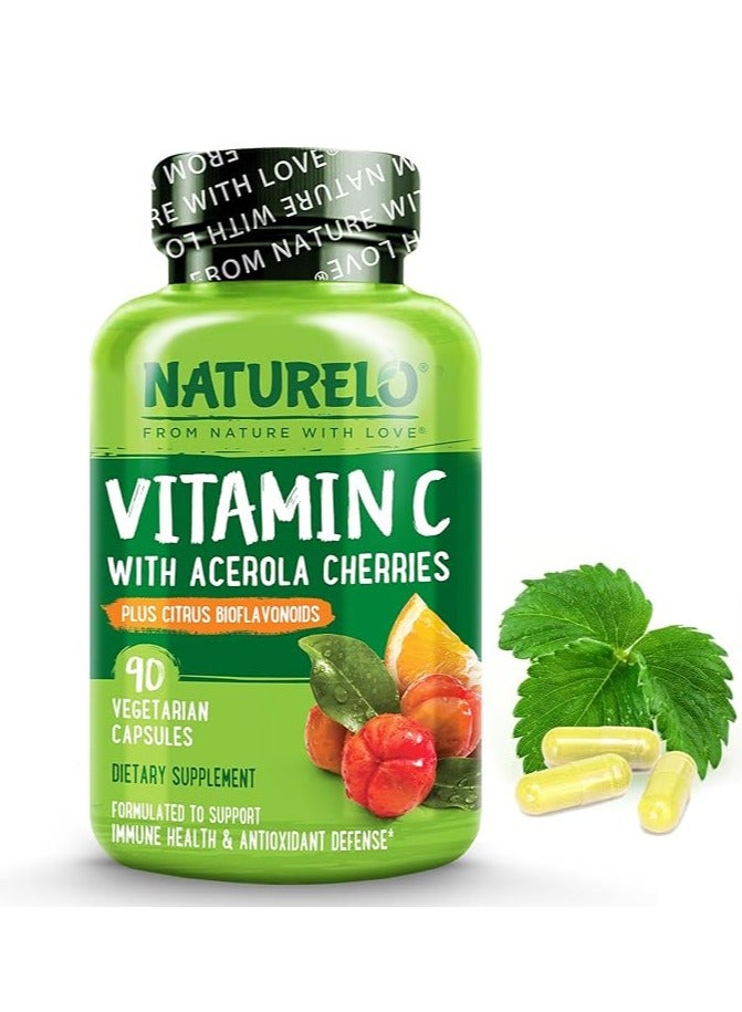 ناتوريلو فيتامين C مع مستخلص الكرز الهندي العضوي والحمضيات الحيوية لدعم المناعة 500 مجم 90 كبسولة