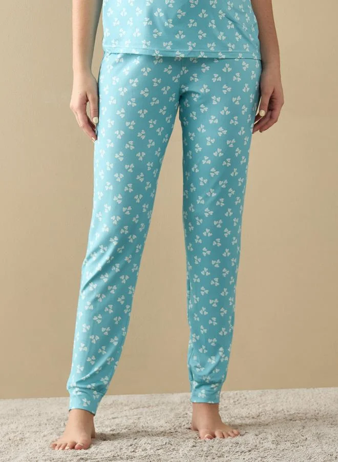 Splash FAV All-Over Heart Print Nursing T-shirt and Pyjama Set